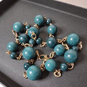 32 Inch Green Banana Republic Beaded Necklace